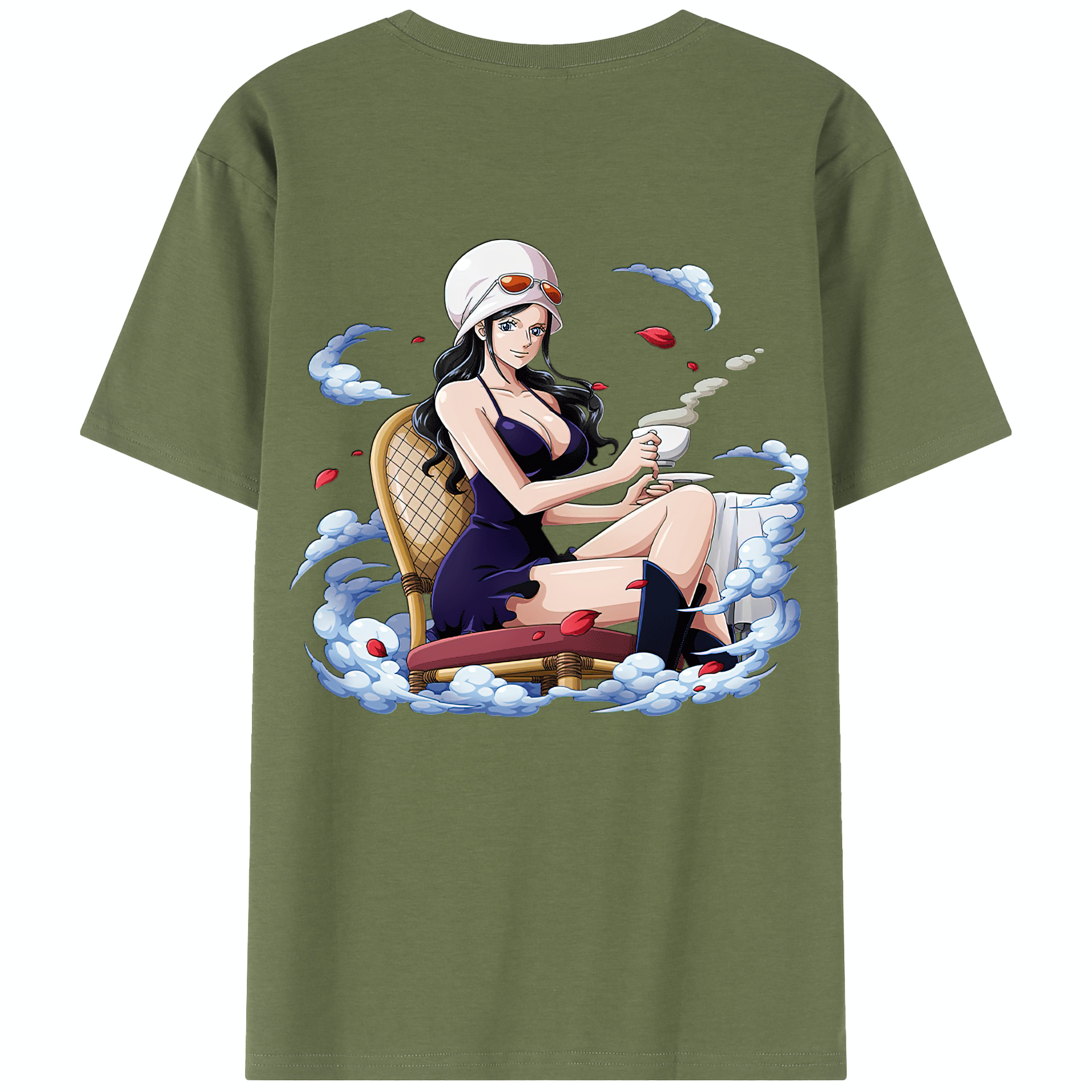 ワンピース ニコ・ロビン ONE PIECE Nico Robin 綿100％半袖Tシャツ（背面プリント）
